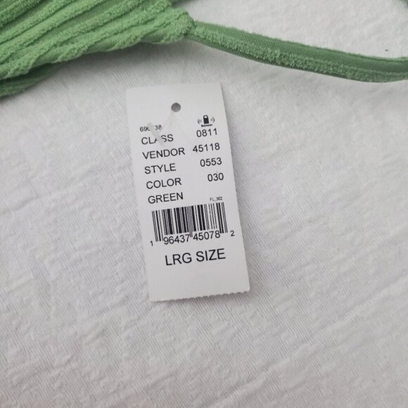 PACSUN Eco Green "Avalon" Terry Ribbed High Cut Bikini Bottom - Picture 10 of 11